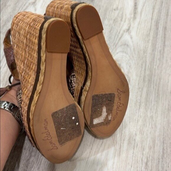 Sam Edelman Tinley wedge Brown and beige Wedge Sandals with tassel size  8 NEW - Picture 3 of 6